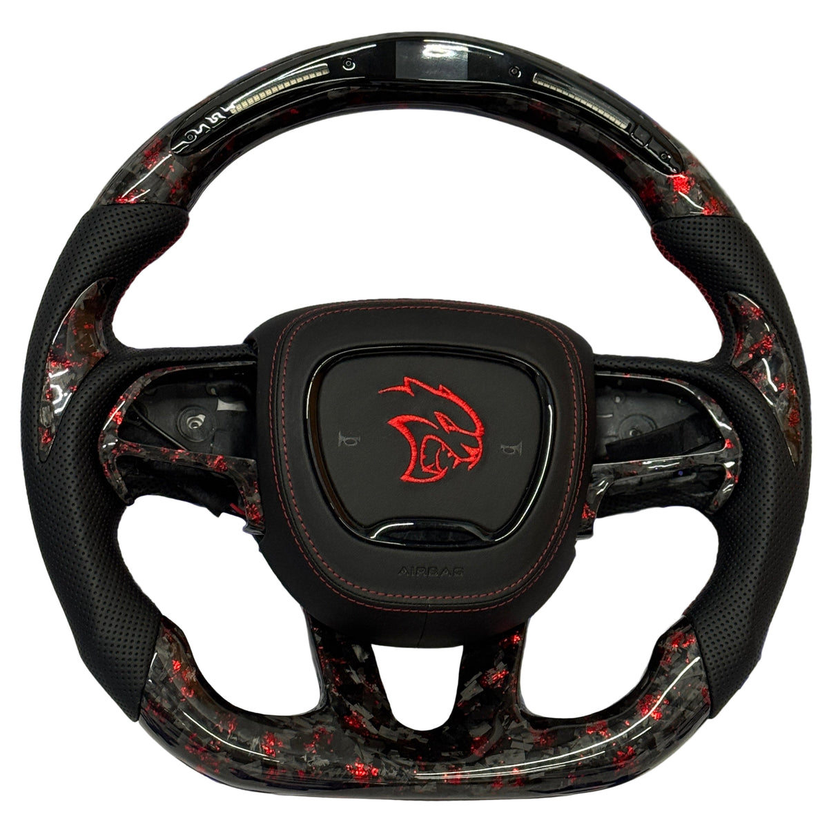 2015-2023 Dodge Charger/Challenger/Durango Carbon Fiber Steering Wheel + Led Screen + Airbag Cover - Preset
