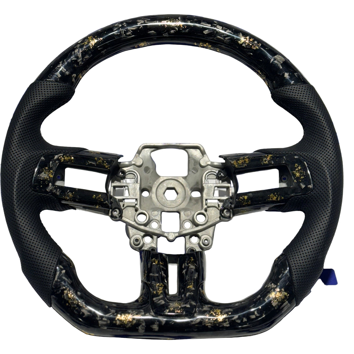 2015-2023 Ford Mustang Forged Carbon Fiber Steering Wheel + Gold Flakes - Preset
