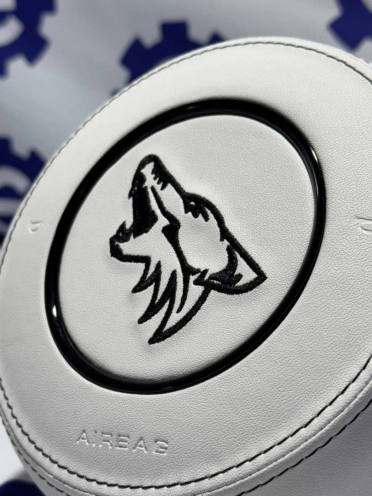 Ford Mustang Coyote Airbag Cover - White Leather