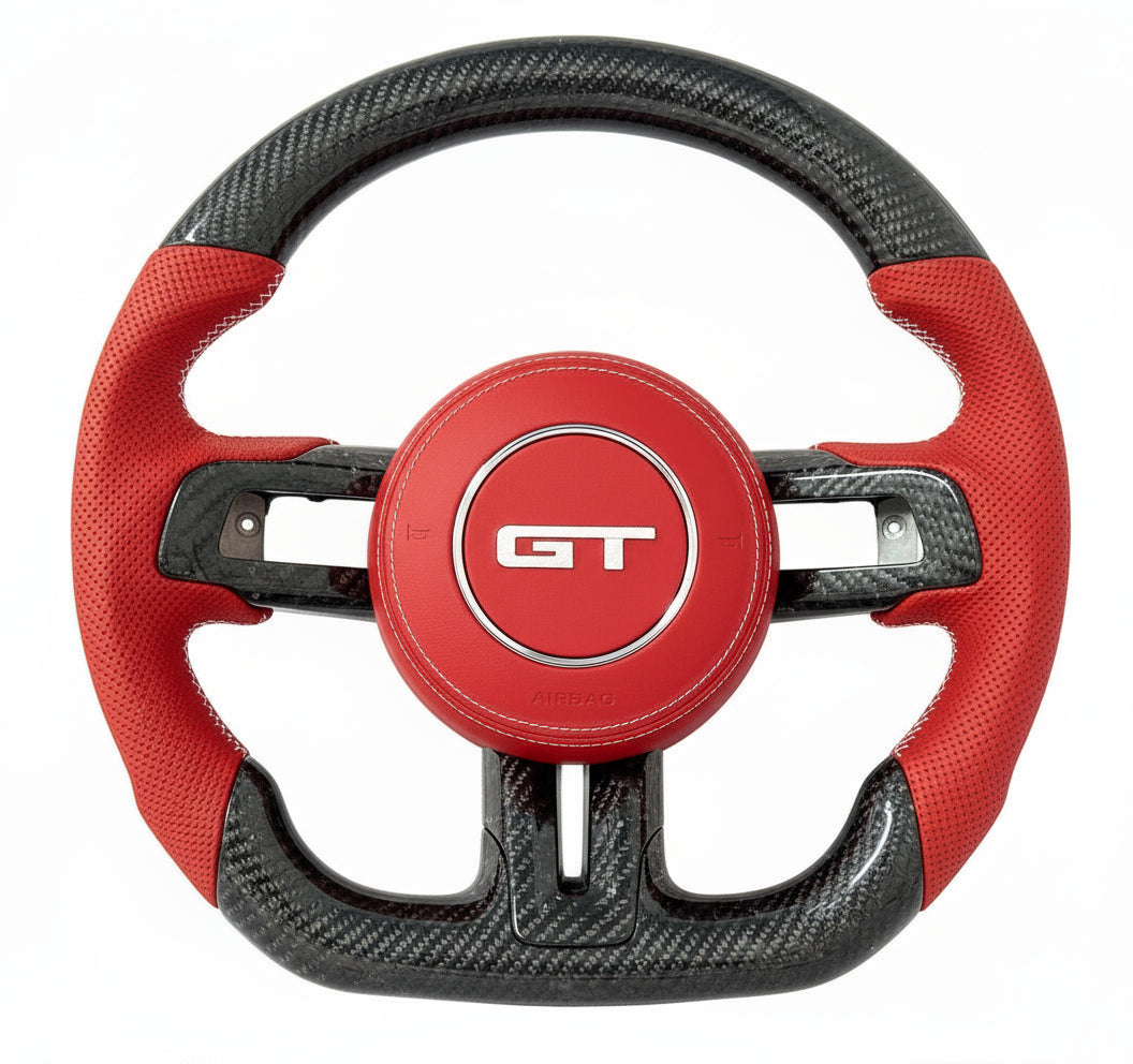 2015-2023 Ford Mustang GT Carbon Fiber Steering Wheel - Preset