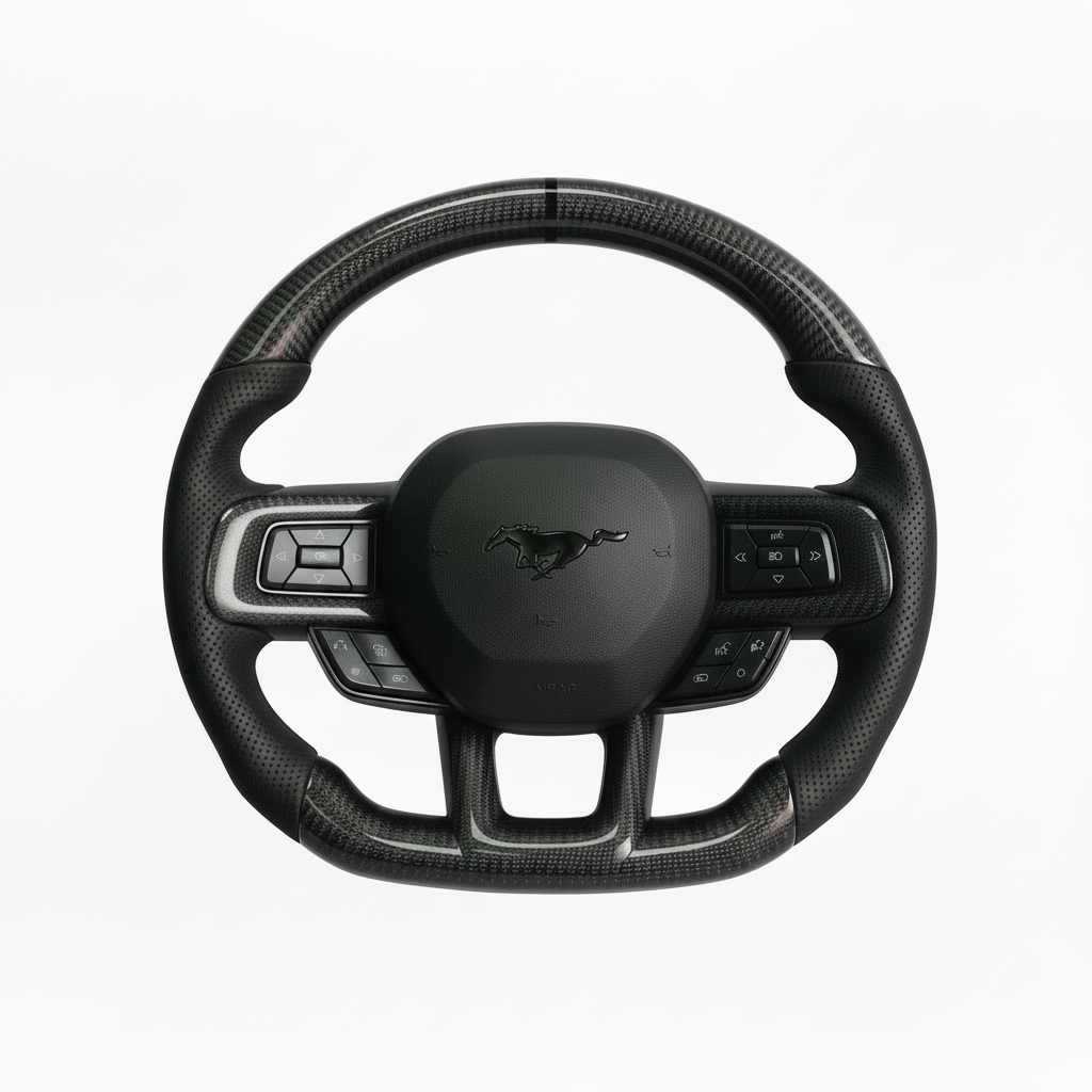 2024+ Ford Mustang Carbon Fiber Steering Wheel - Preset
