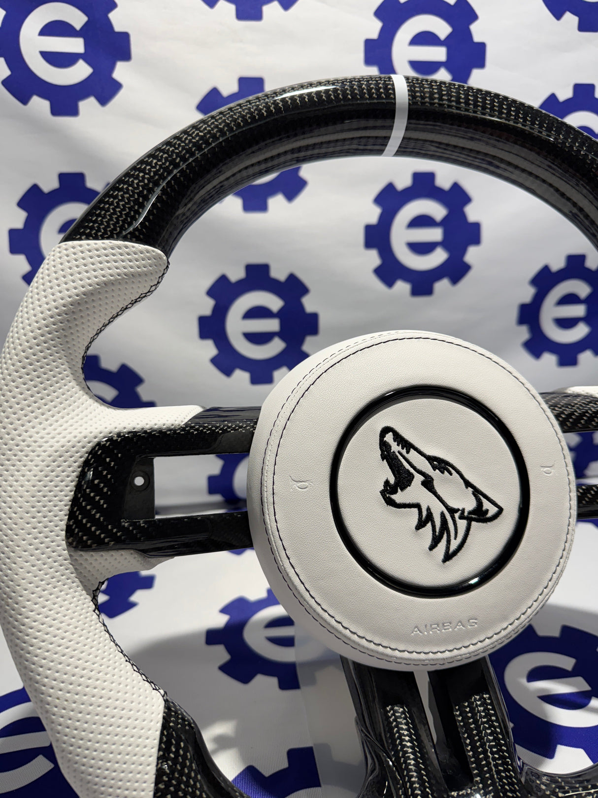 2015-2023 Ford Mustang Carbon Fiber Steering Wheel + Airbag Cover - Preset