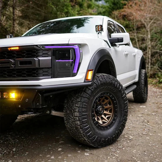 RGB Headlights for 2022-2024 Ford F150 F150 P702 14th Gen Front Lamps