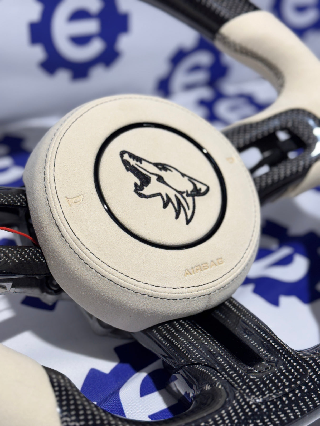 2015-2023 Ford Mustang Carbon Fiber Steering Wheel +LED Screen + Airbag Cover - Preset