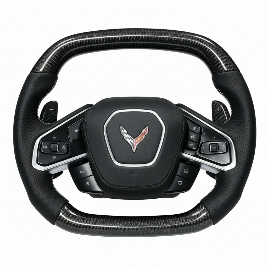C8 Corvette Carbon Fiber Steering Wheel - Preset