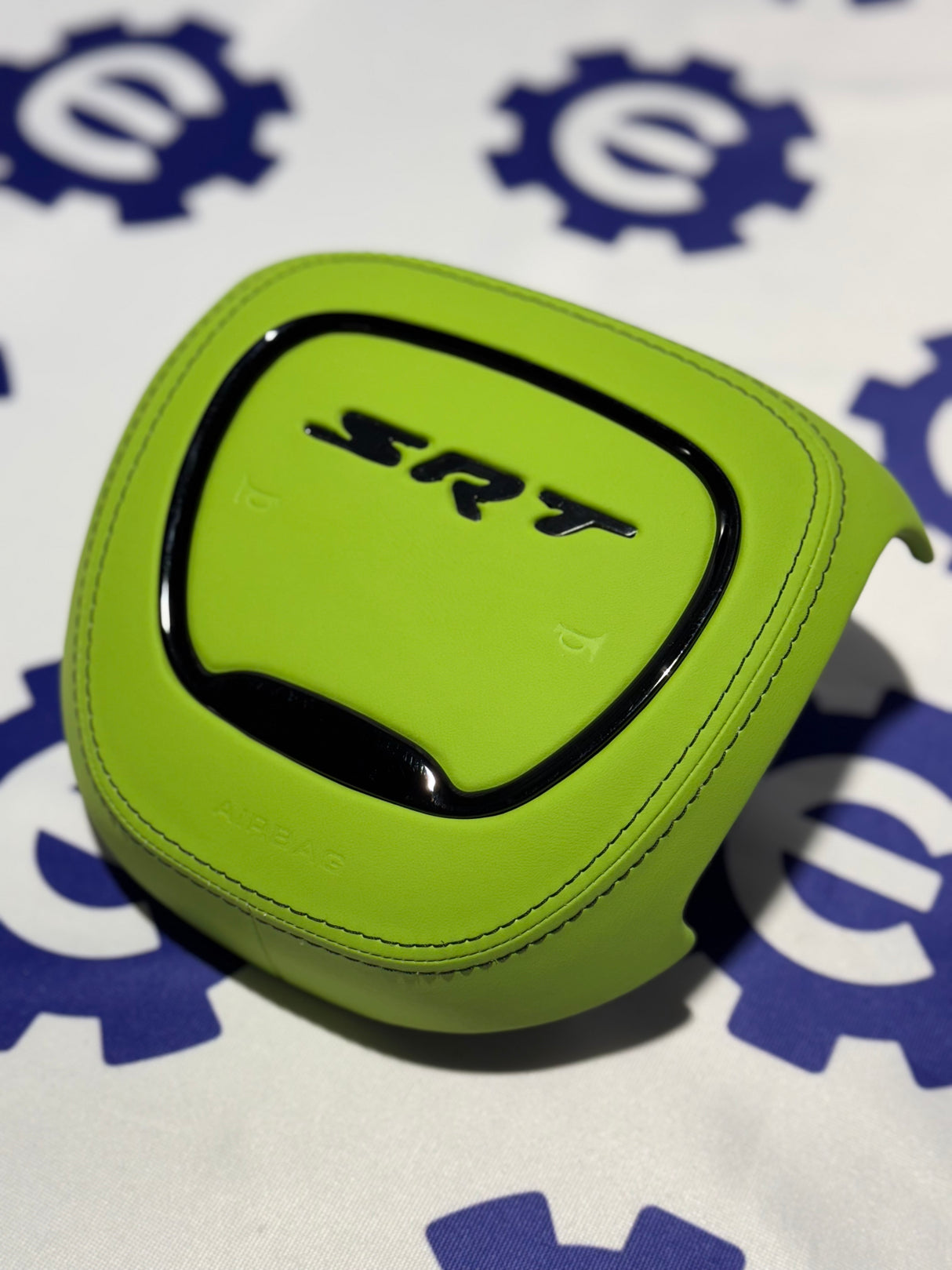 2015+ Dodge Airbag Cover - Lime Green Leather