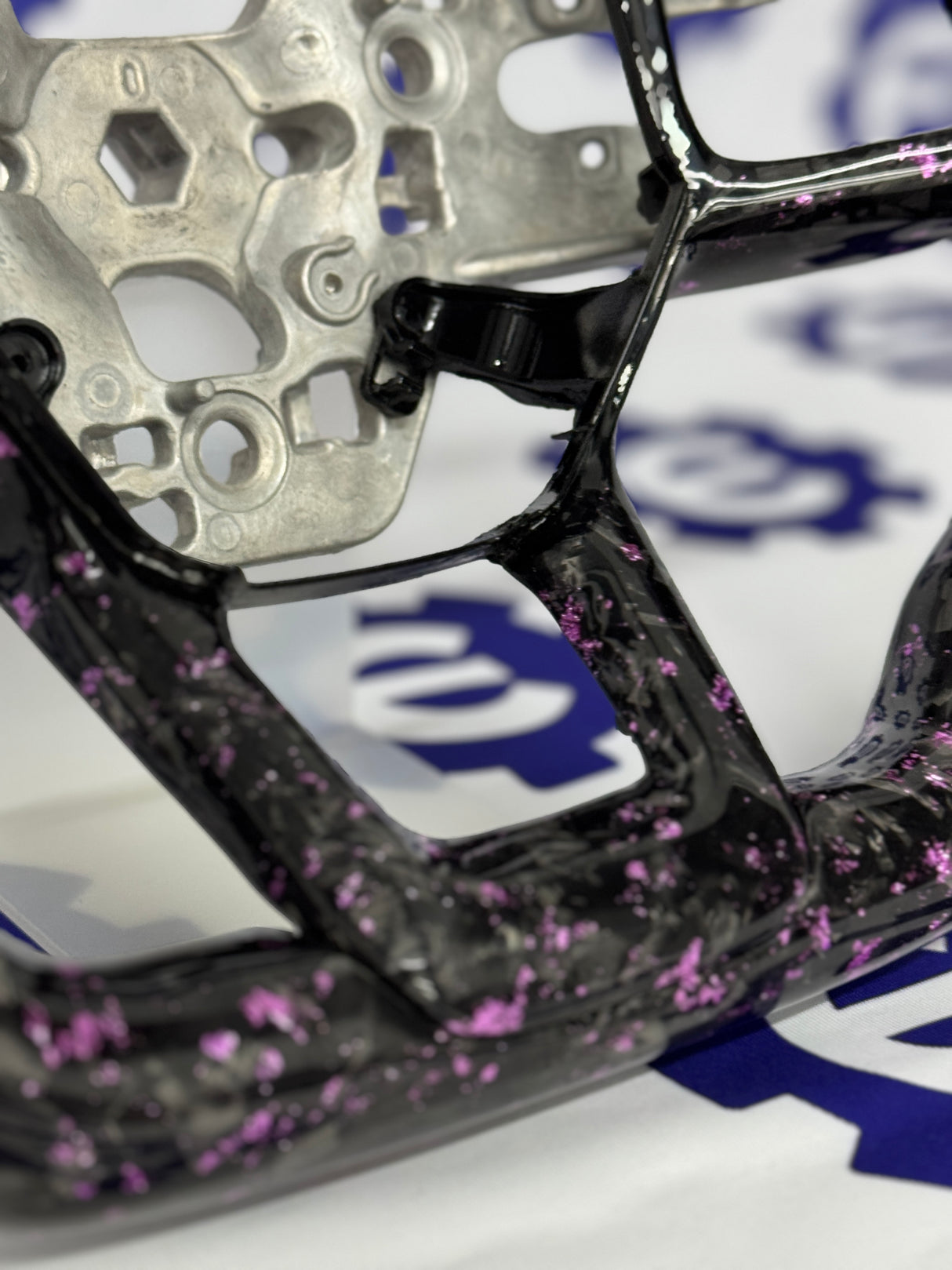 2024+ Ford Mustang Forged Carbon Fiber Steering Wheel + Pink Flakes