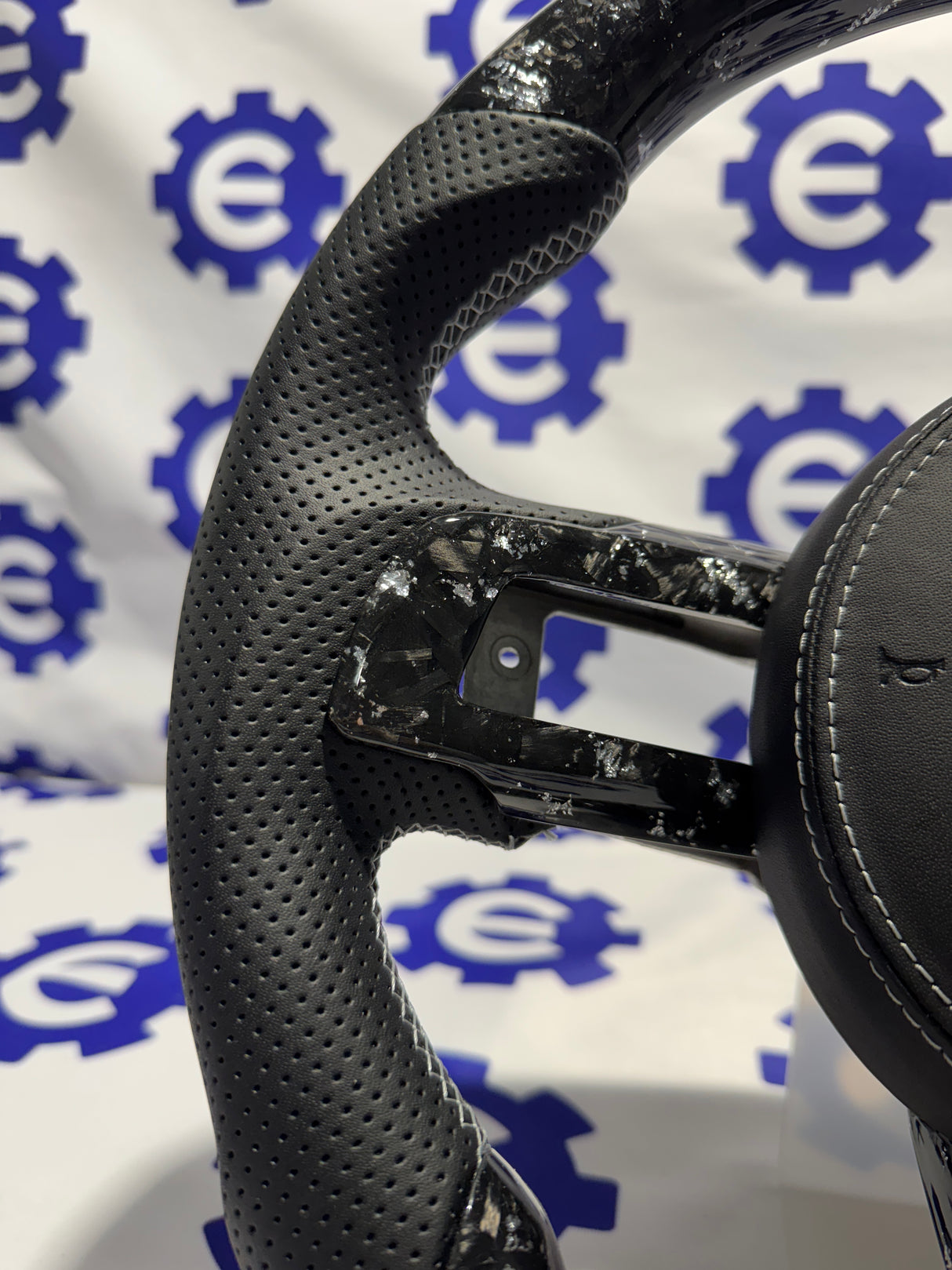 2015-2023 Ford Mustang Carbon Fiber Steering Wheel + Airbag Cover - Preset