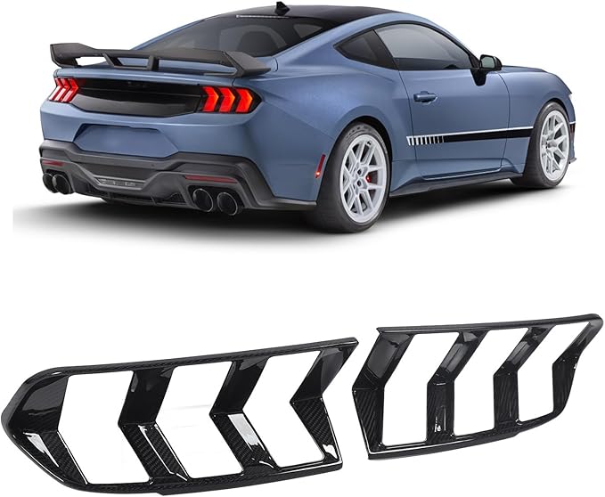 Ford Mustang S650 24-25 Real Dry Carbon Tail Light Cover Rear Light Guards Trim