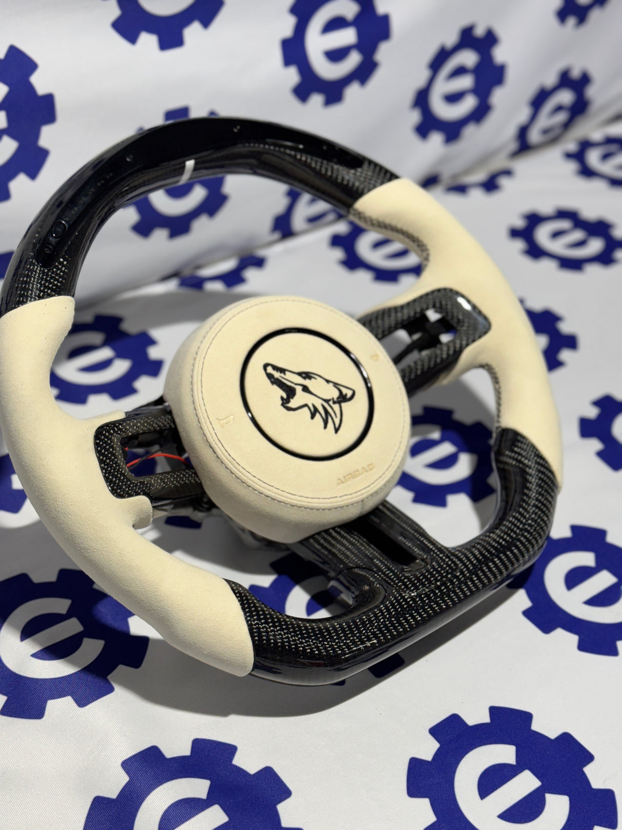 2015-2023 Ford Mustang Carbon Fiber Steering Wheel +LED Screen + Airbag Cover - Preset