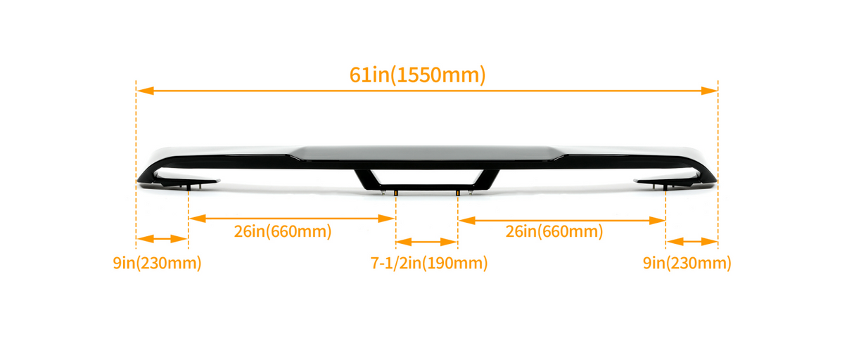 Track Pack Style Rear Spoiler; Gloss Black