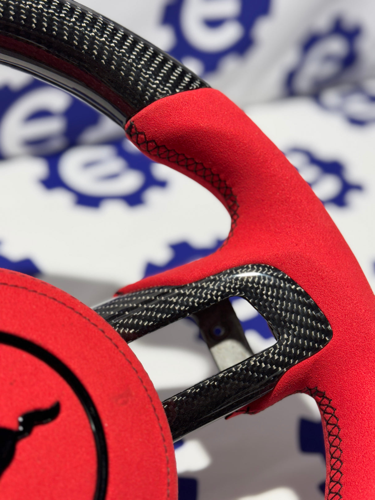 2015-2023 Ford Mustang Carbon Fiber Steering Wheel + Airbag Cover - Preset