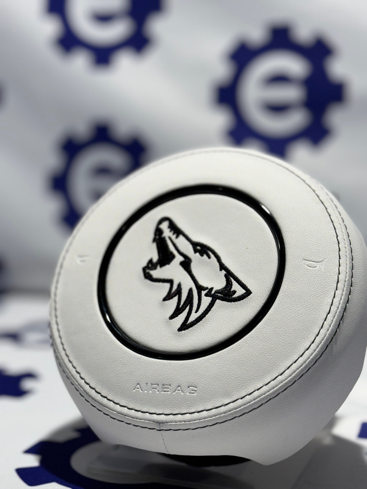 Ford Mustang Coyote Airbag Cover - White Leather