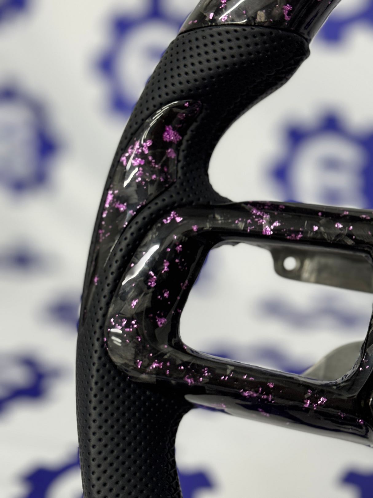 2024+ Ford Mustang Forged Carbon Fiber Steering Wheel + Pink Flakes