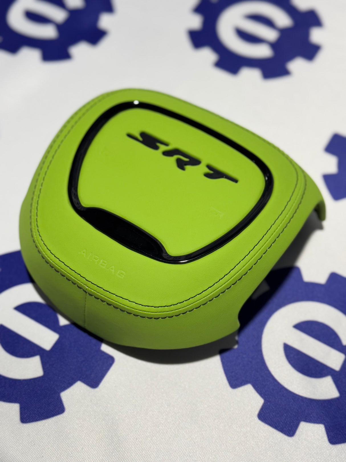 2015+ Dodge Airbag Cover - Lime Green Leather