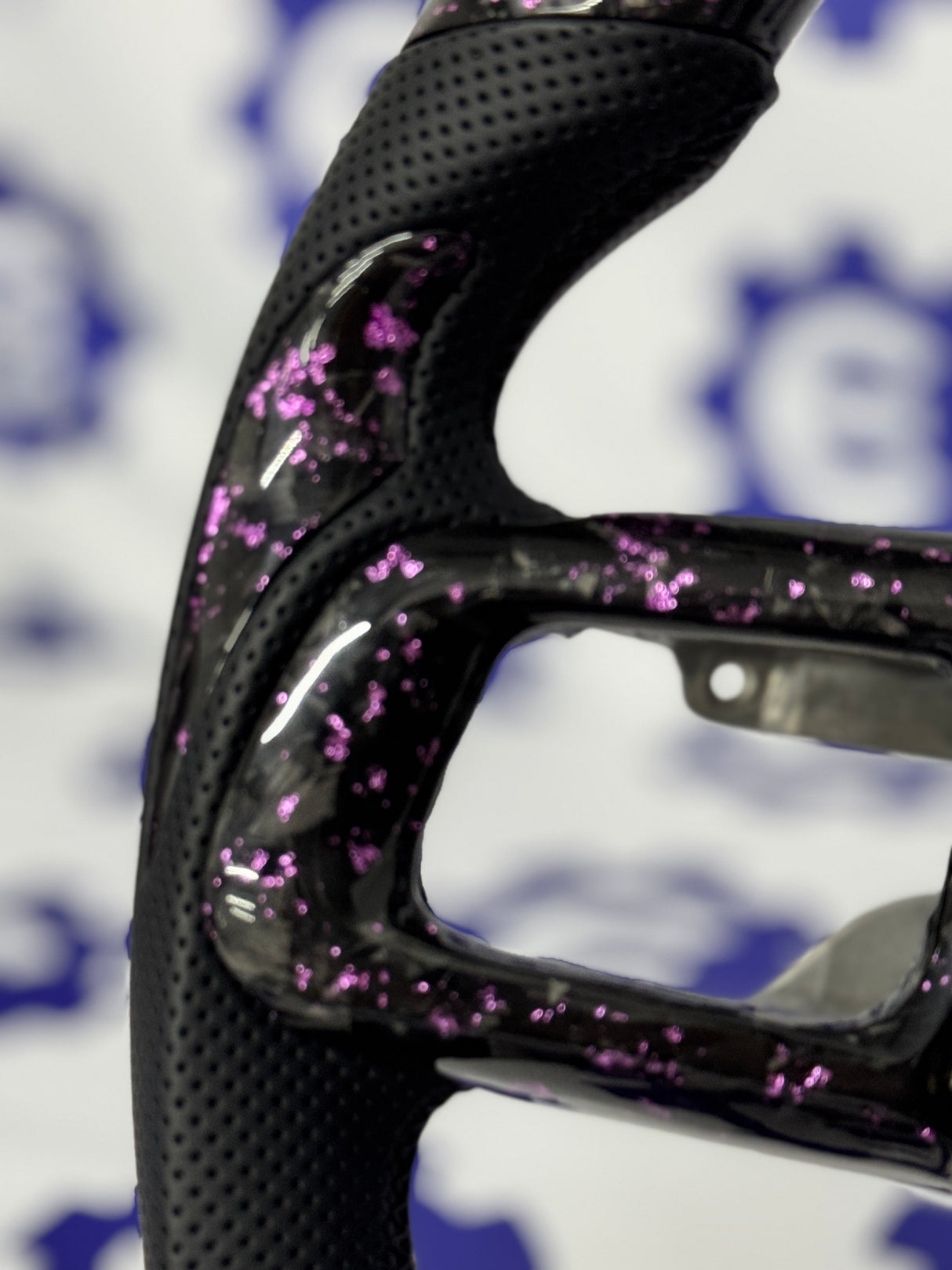 2024+ Ford Mustang Forged Carbon Fiber Steering Wheel + Pink Flakes - Preset