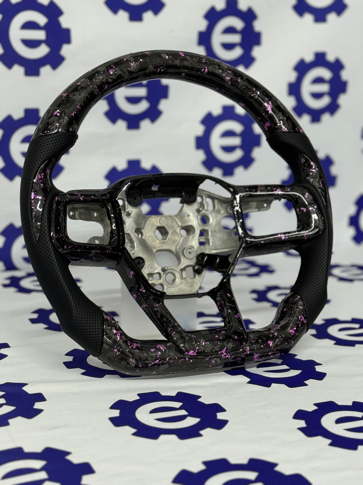 2024+ Ford Mustang Forged Carbon Fiber Steering Wheel + Pink Flakes