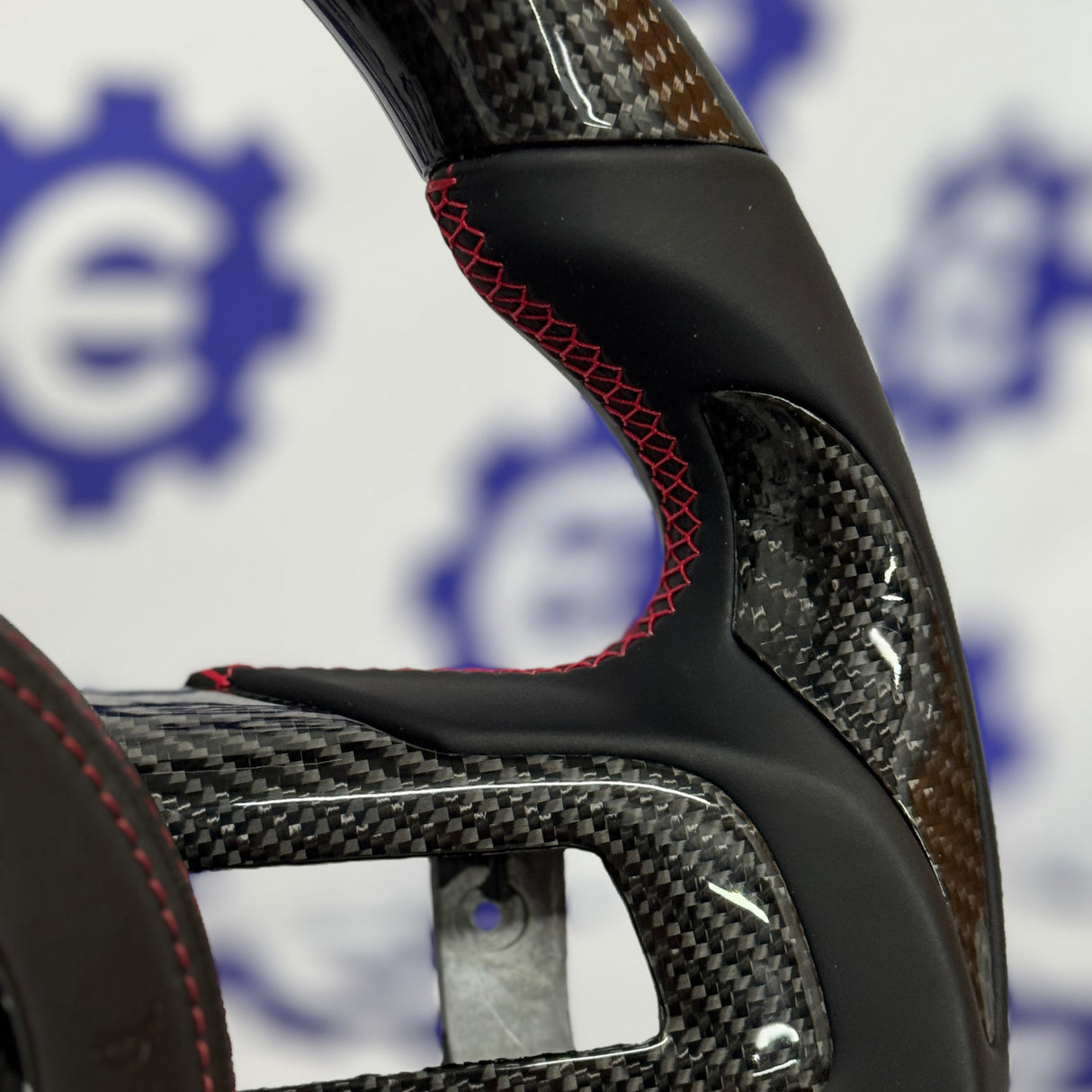 2015-2023 Ford Mustang Mach 1 Carbon Fiber Steering Wheel + Airbag Cover - Preset