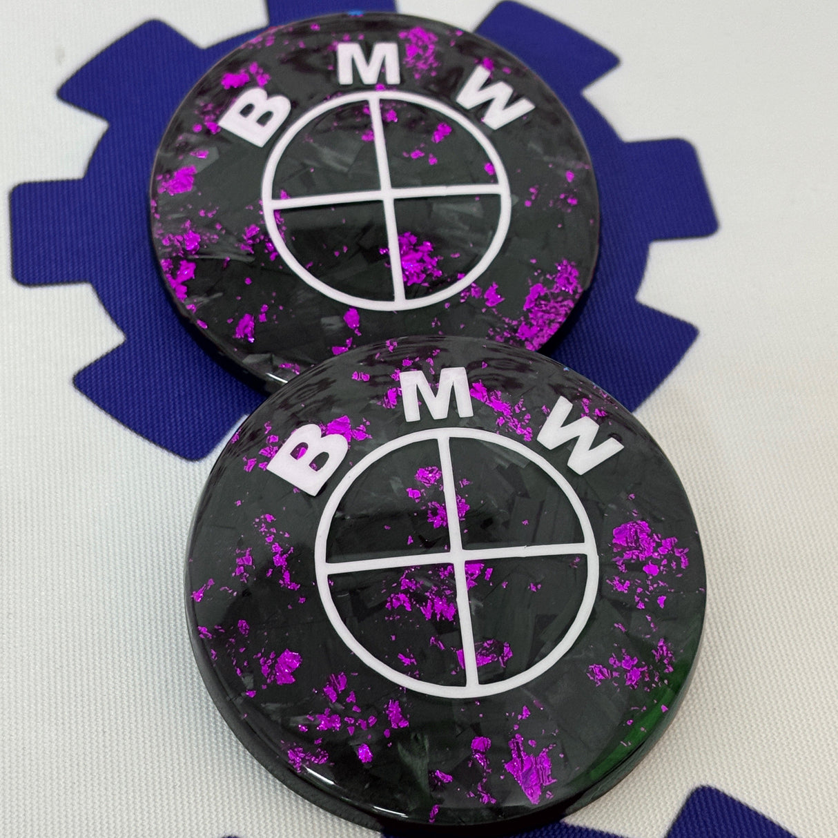 BMW Forged Carbon Fiber Roundel with Purple Flakes (Pair)