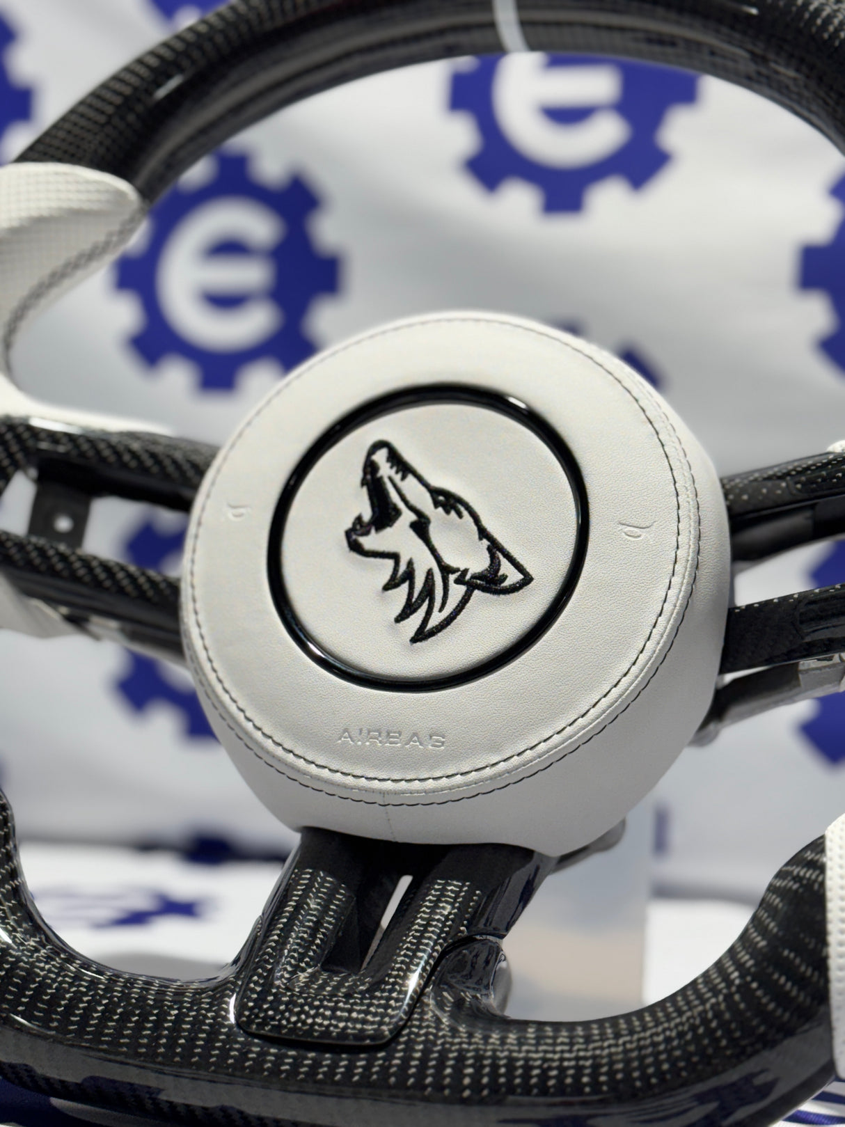 2015-2023 Ford Mustang Carbon Fiber Steering Wheel + Airbag Cover - Preset