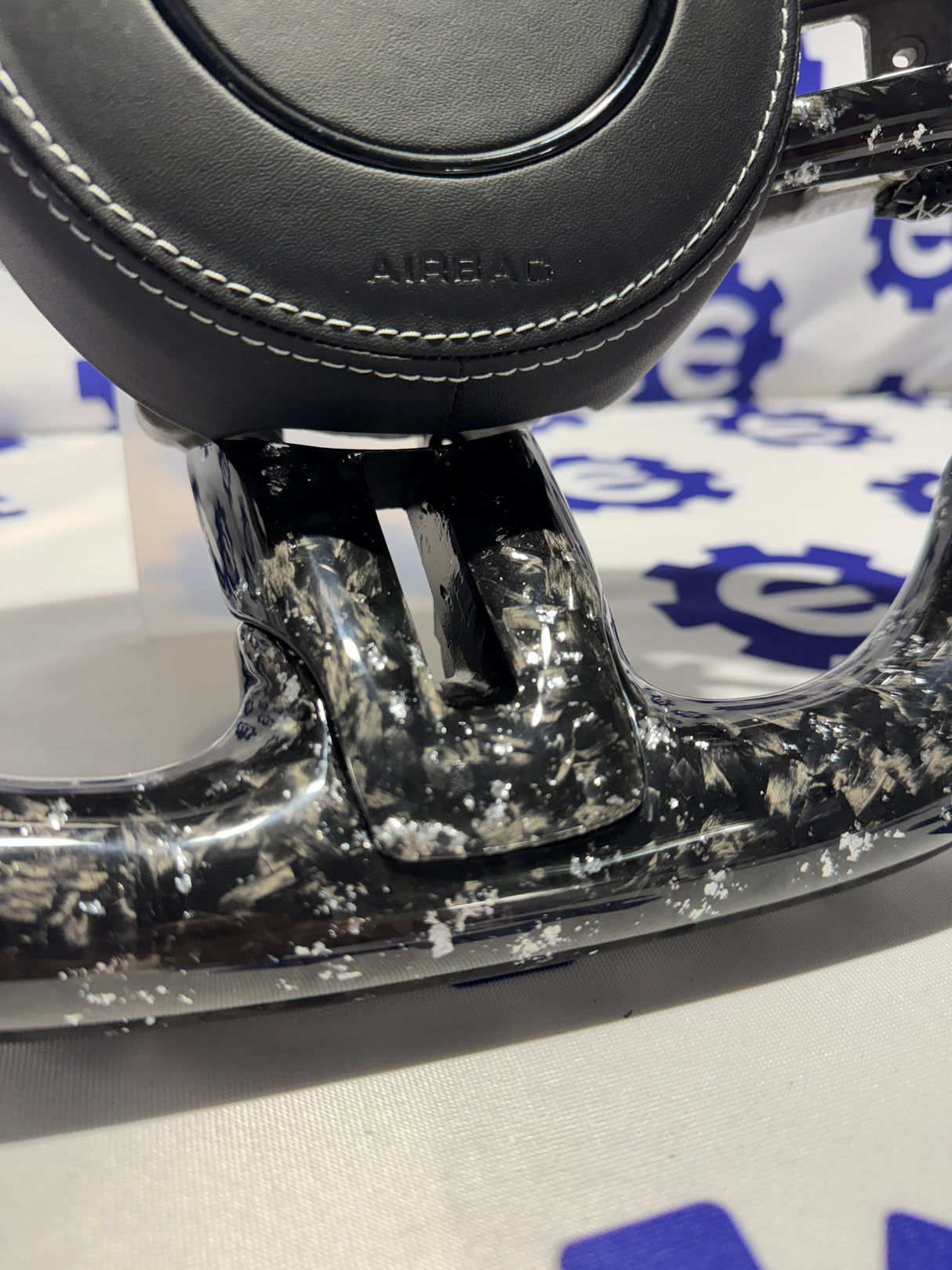 2015-2023 Ford Mustang Carbon Fiber Steering Wheel + Airbag Cover - Preset