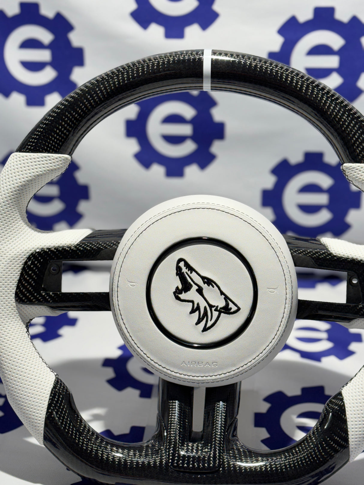 2015-2023 Ford Mustang Carbon Fiber Steering Wheel + Airbag Cover - Preset