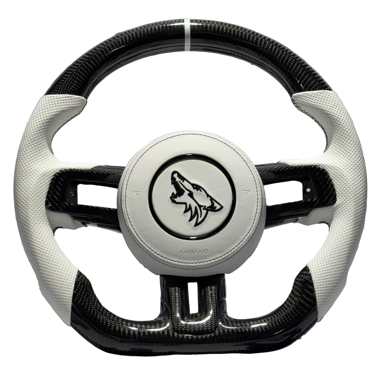 2015-2023 Ford Mustang Carbon Fiber Steering Wheel + Airbag Cover - Preset