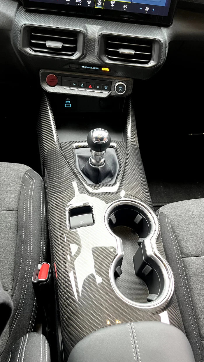 2024+ S650 Mustang Hard Carbon Fiber Dashboard Center AC Vent Trim Cover