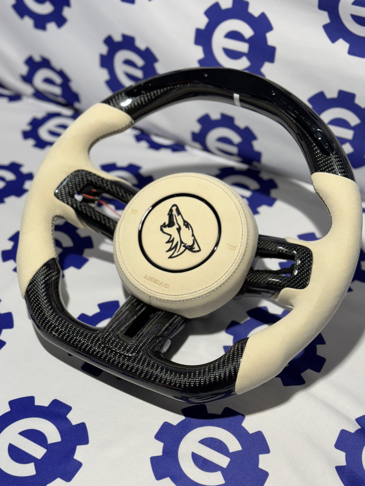 2015-2023 Ford Mustang Carbon Fiber Steering Wheel +LED Screen + Airbag Cover - Preset