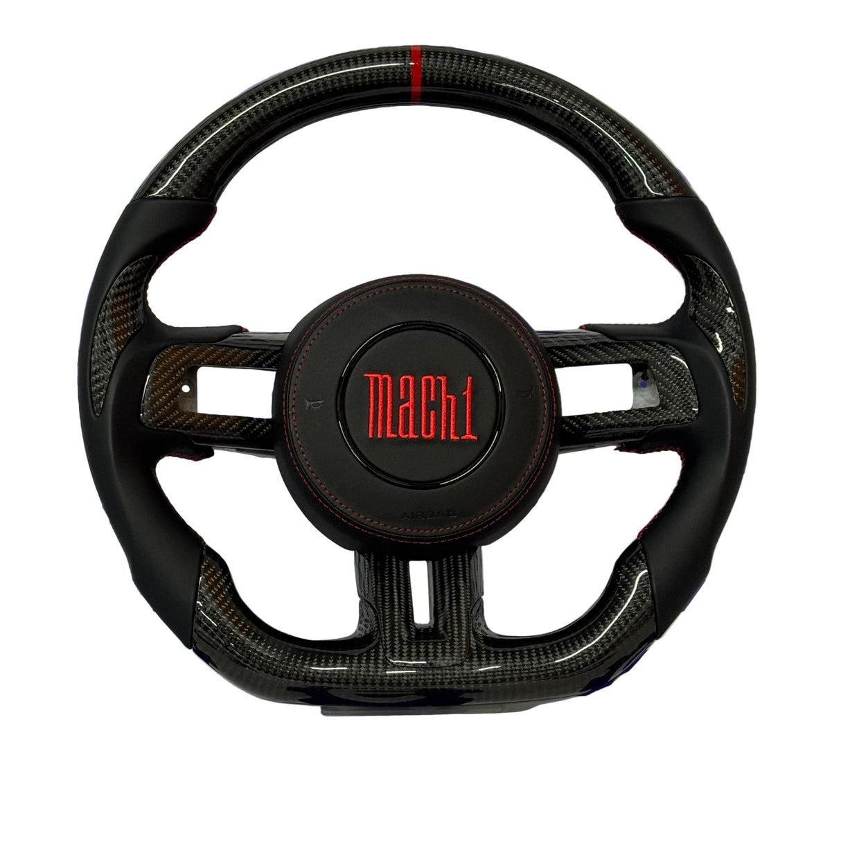 2015-2023 Ford Mustang Mach 1 Carbon Fiber Steering Wheel + Airbag Cover - Preset