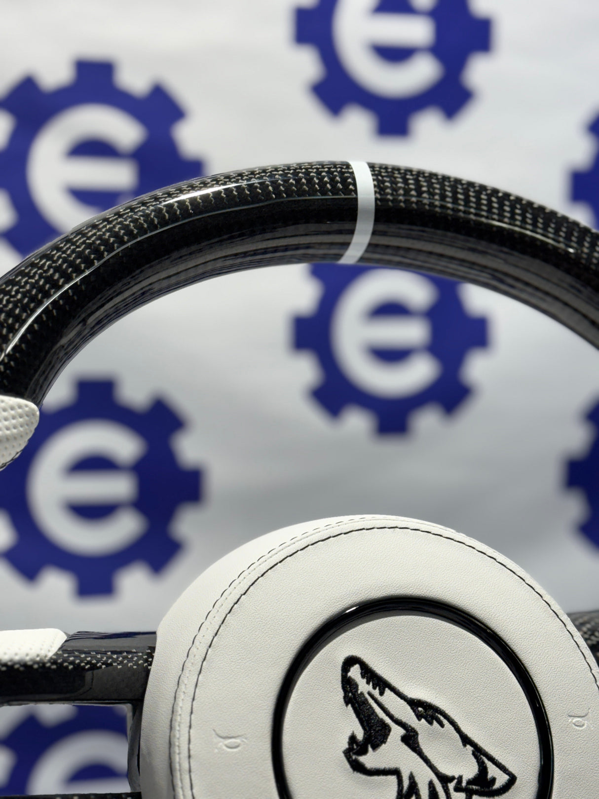 2015-2023 Ford Mustang Carbon Fiber Steering Wheel + Airbag Cover - Preset