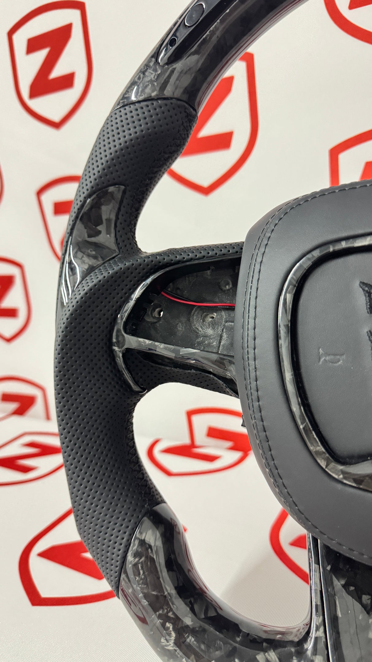 2015-2023 Dodge Charger/Challenger/Durango Demon Carbon Fiber Steering Wheel + Led Screen + Airbag Cover - Preset