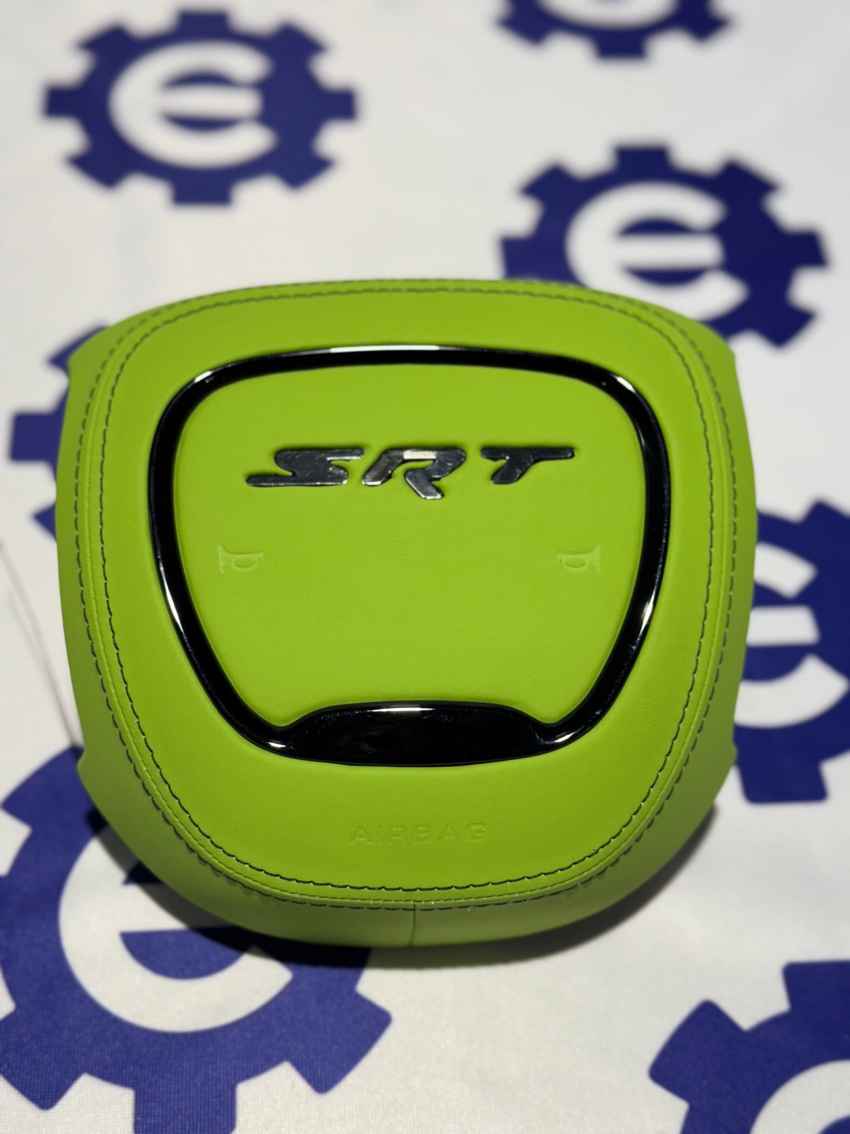 2015+ Dodge Airbag Cover - Lime Green Leather