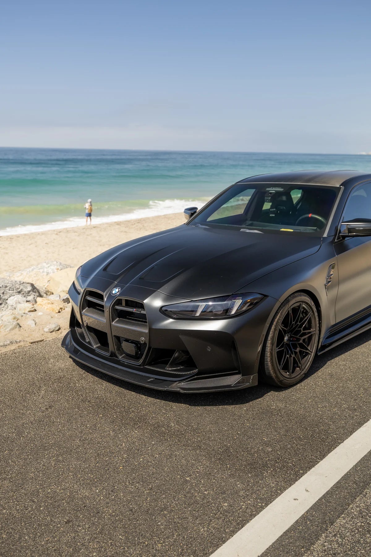 J Style V1 Carbon Fiber Front Lip – 3PC Design for BMW G8X M3/M4