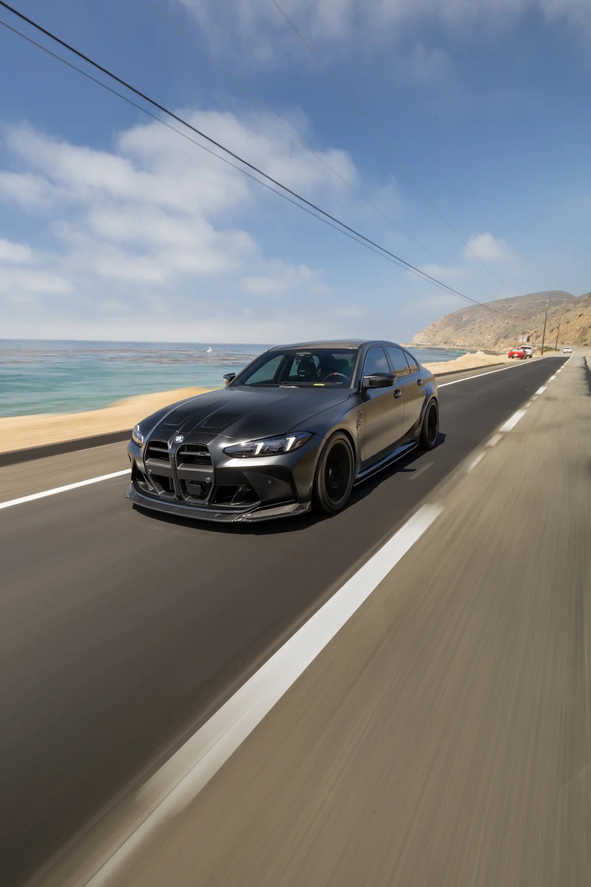 J Style V1 Carbon Fiber Front Lip – 3PC Design for BMW G8X M3/M4