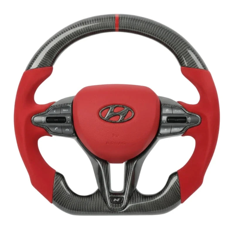 2019-2025+ Hyundai N Line Style Carbon Fiber Steering Wheel - Customizable