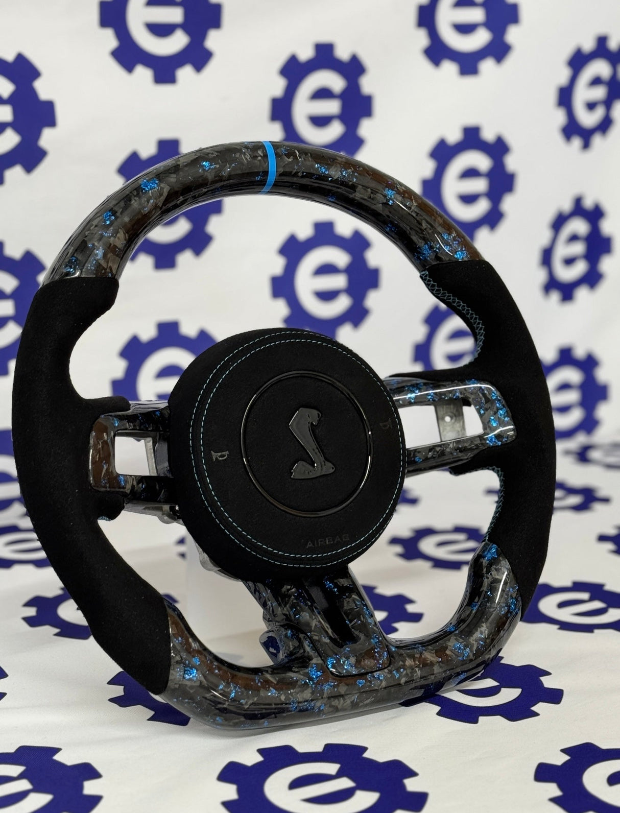 2015-2023 Shelby GT350/GT500 Carbon Fiber Steering Wheel + Airbag Cover - Preset