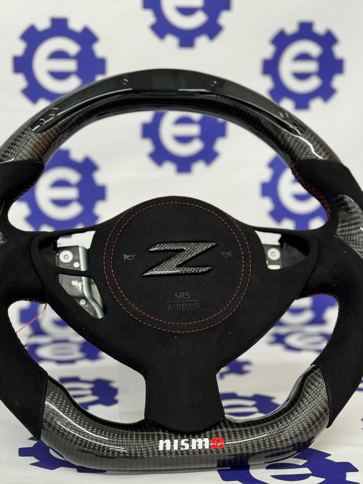 Nissan 370Z Nismo Carbon Fiber Steering Wheel + Airbag Cover - Preset