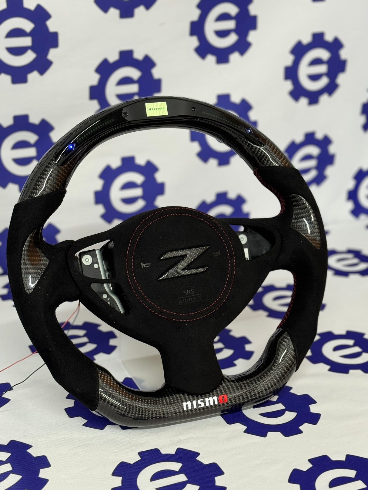 Nissan 370Z Nismo Carbon Fiber Steering Wheel + Airbag Cover - Preset