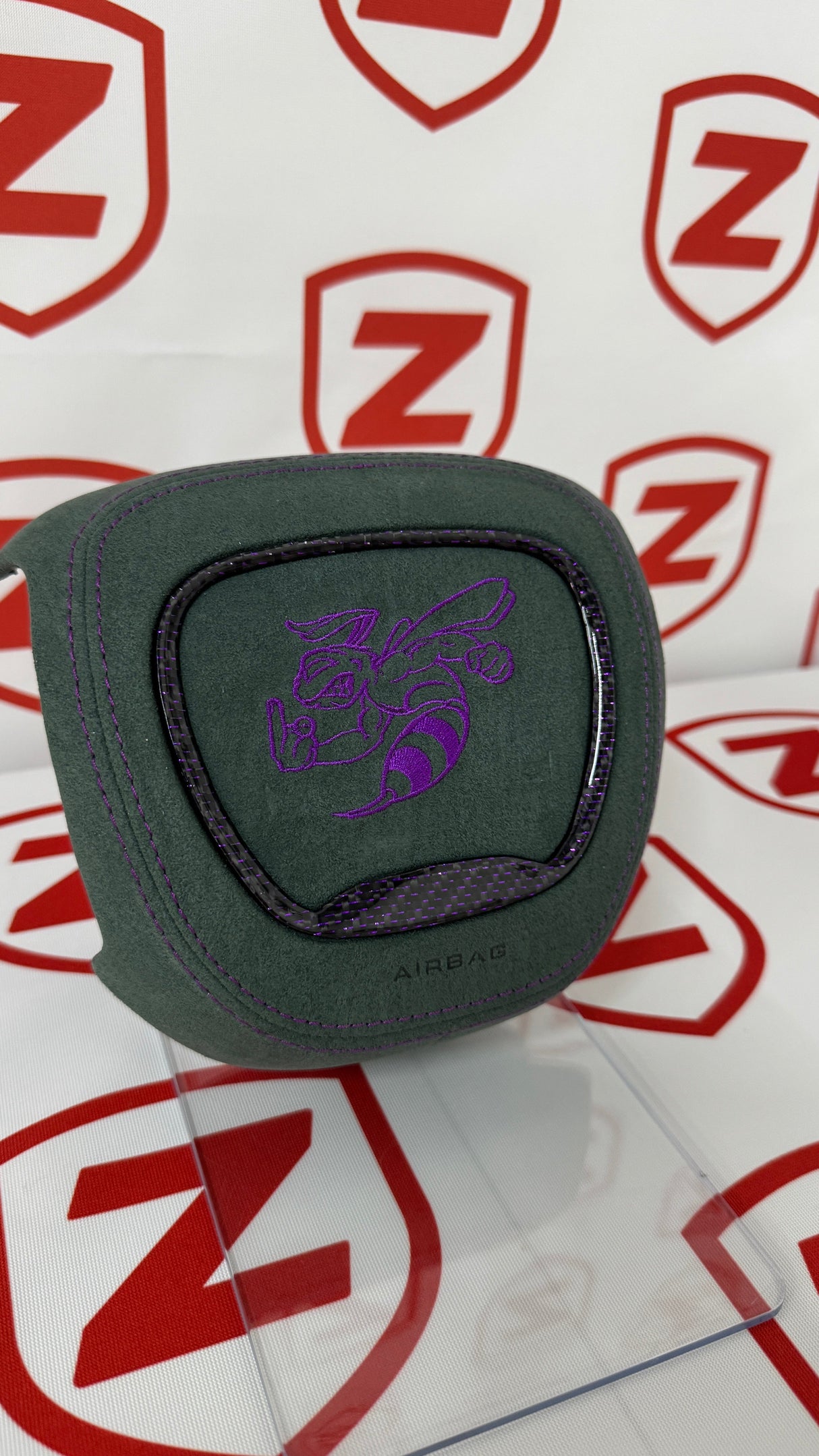 2015-2023 Dodge Airbag Cover - Green W/ Purple Bee
