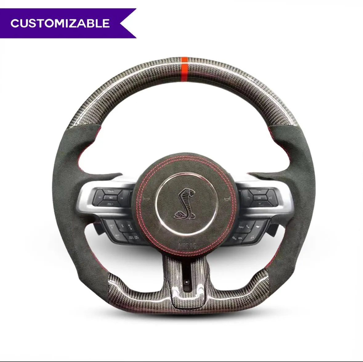 2015-2023 Ford Mustang GT350 Carbon Fiber Steering Wheel - Customizable