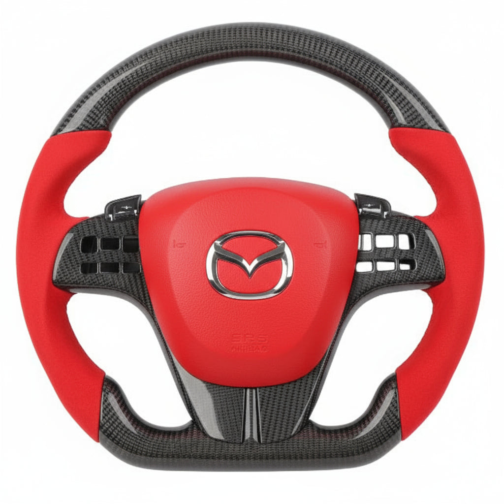 2017+ Mazda 3/6/CX-3/CX-5/CX-9 Carbon Fiber Steering Wheel - Customizable