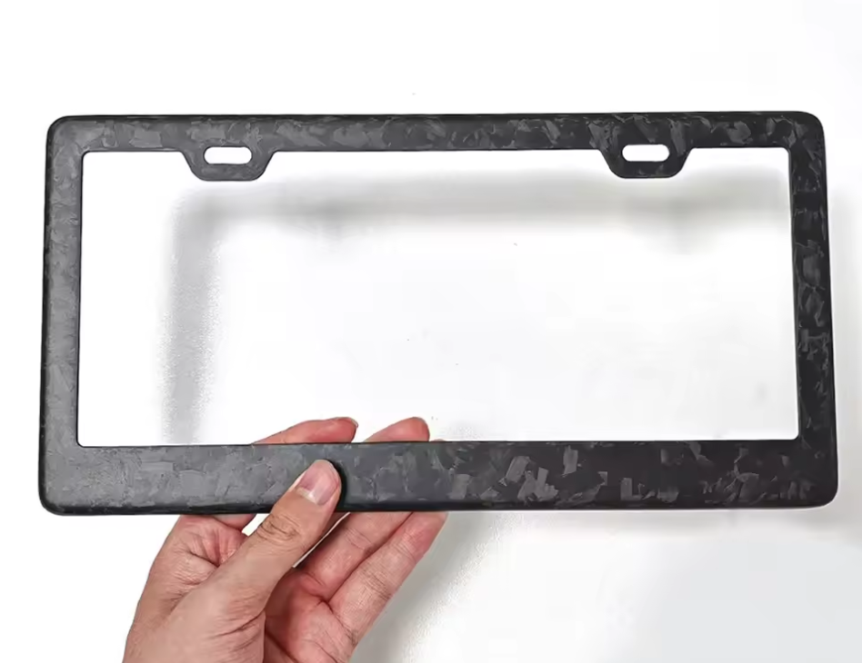 Real Matte Forged Carbon Fiber License Plate Frame