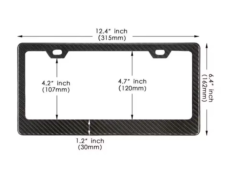 Real Forged Carbon Fiber License Plate Frame
