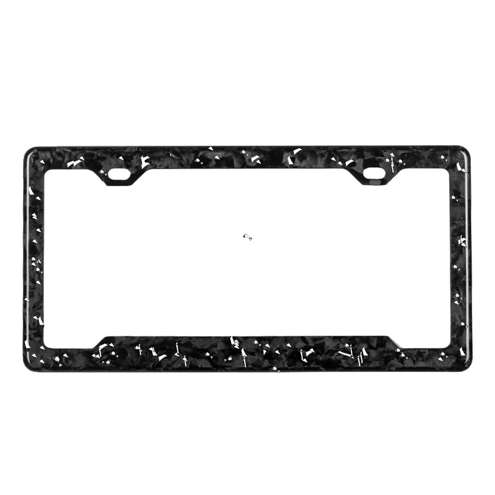 Silver Flaked Forged Carbon Fiber License Plate Frame