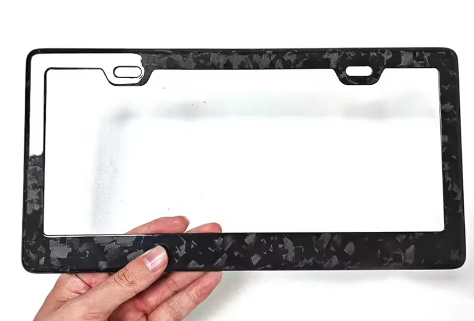 Real Forged Carbon Fiber License Plate Frame