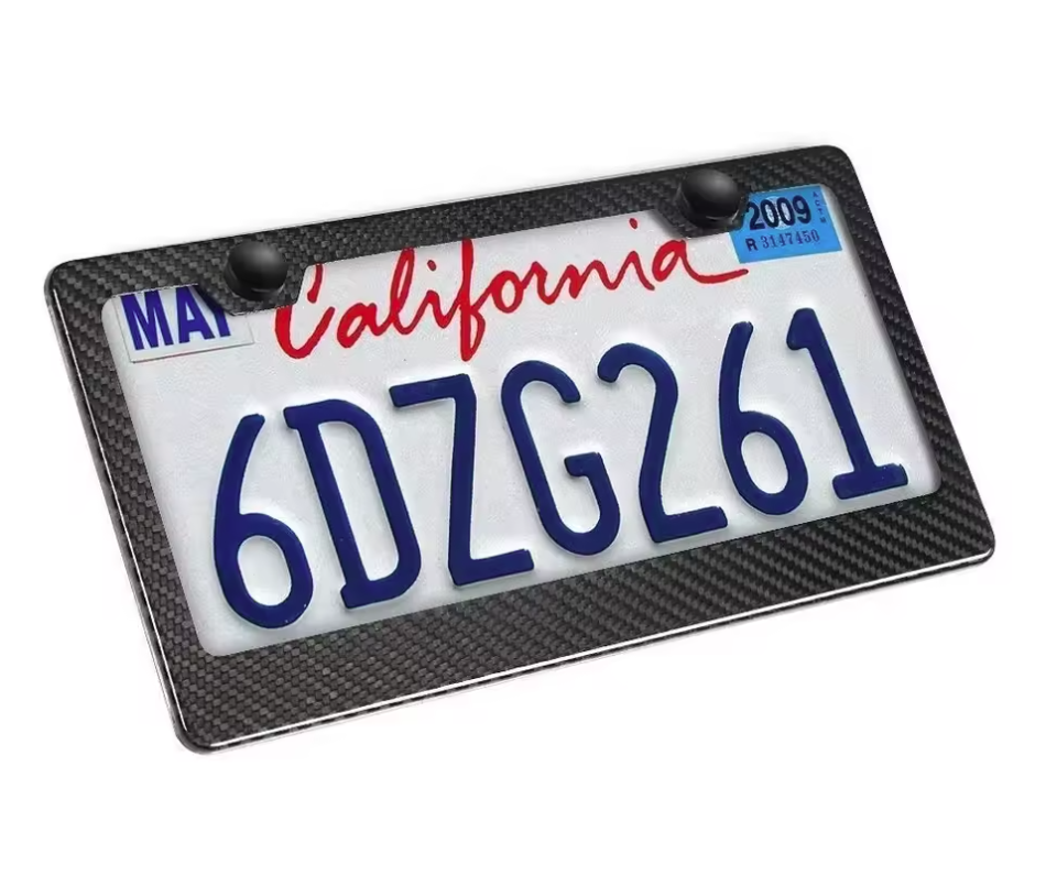 Real Forged Carbon Fiber License Plate Frame