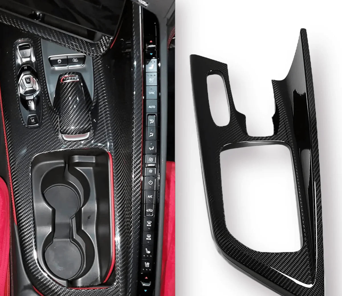 C8 Corvette Real Carbon Fiber Center Console Cover