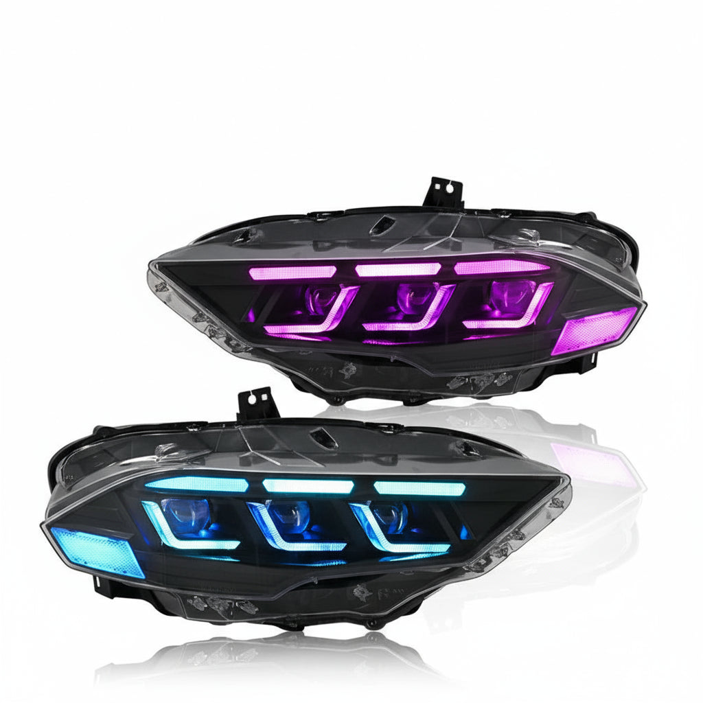 2018-2023 Ford Mustang RGB S650 Style Headlights - Flow Series