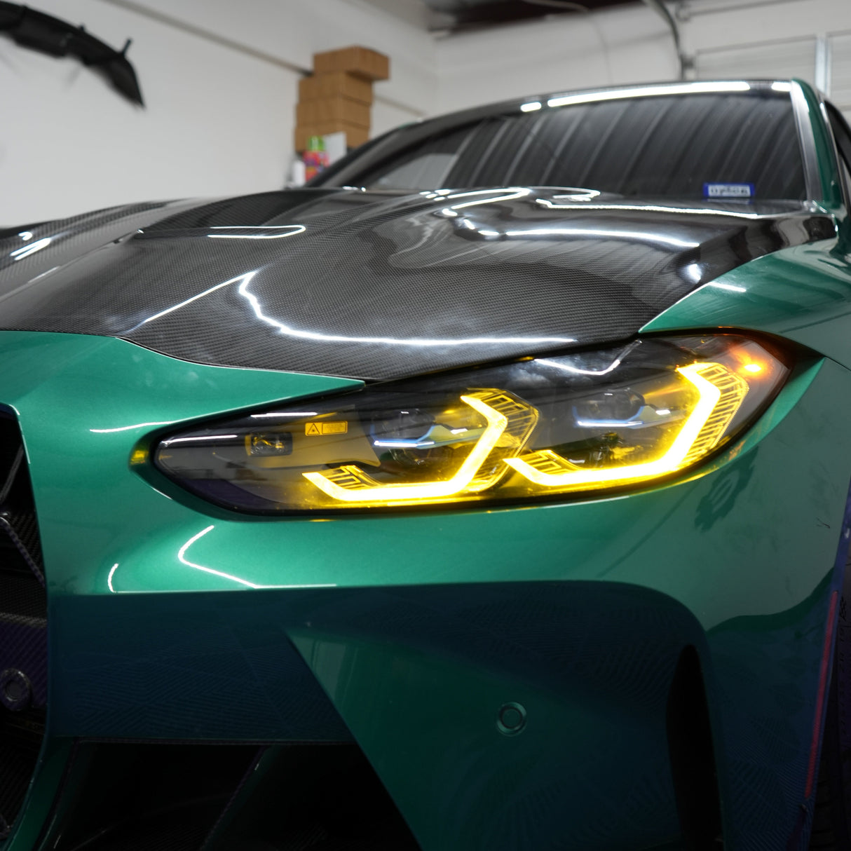 Yellow DRL Style Real Laser LED Full Assembly Headlights - BMW G80 M3 & G82/G83 M4